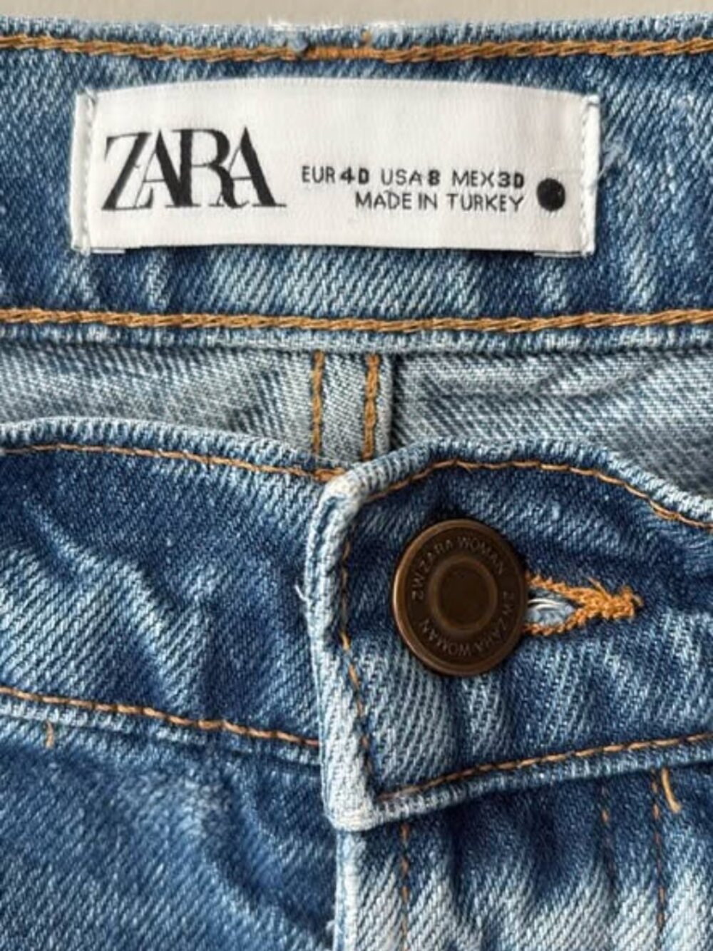 Zara High Rise Button Fly Jeans 8 - Picture 7 of 8